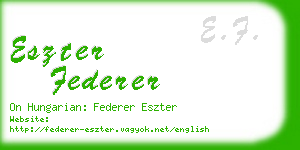 eszter federer business card